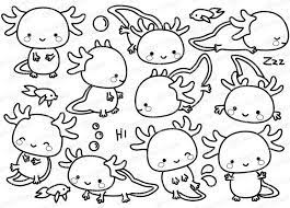You will find hundreds of free kids coloring pages, pictures and sheets to print for the holidays. Premium Vector Clipart Kawaii Axolotl Outlines Cute Axolotl Outlines Clipart Set High Quality Vectors Instant Download In 2021 Cute Easy Drawings Clip Art Easy Drawings