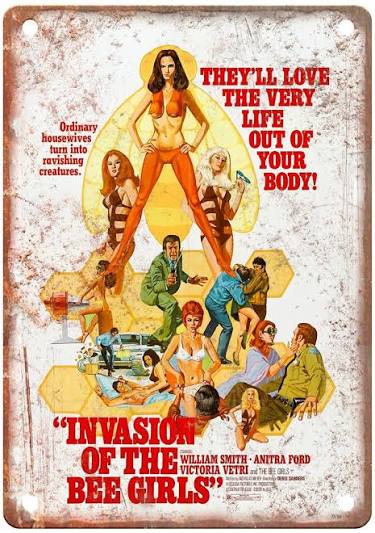 Invasion Of Bee Girls Vintage Movie Poster Metal Sign | Rusty Walls – Rusty  Walls Sign Shop