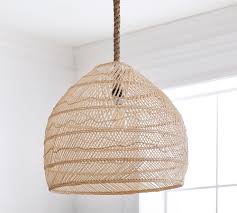 The cord length is 2', but the overall height is roughly 31.5 because some of the cord is inside the shade and some of it is connected into the ceiling. Flora Rattan Pendant Pottery Barn