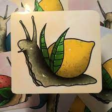 GLOSSY STICKER: Lemon Fruit Snail Sticker Snail Sticker - Etsy