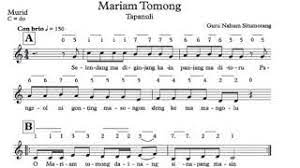 Lirik Dan Not Angka Lagu Mariam Tomong Youtube