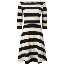 Phase Eight Ottoman Stripe Dress Black Ivory 92 Liked On Polyvore Featuring Dresses 3 4 S Ivory Evening Dress Maxi Dress With Sleeves Flare Sleeve Dress