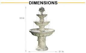 Maybe you would like to learn more about one of these? Amazon Com Sunnydaze 4 Tier Outdoor Water Fountain With Fruit Top Large Outside Floor Waterfall Fountain Feature For Garden Backyard Patio Porch Or Yard White 52 Inch Tall Sunnydaze Decor Kitchen Dining