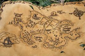 Peter Pan Neverland Leather Burned Treasure Map By Bluefoxwillow Schatzkarten Fur Kinder Piratenkarten Neverland Karte