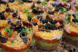 Bridal Shower Appetizer Ideas Appetizers Individual 7 Layer Dips Guacamole Bruschetta Recipe Food Recipes Mexican Food Recipes