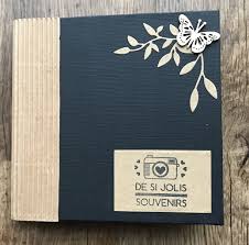 Mini Album Noir Et Kraft Jolis Souvenirs Les Creas D Angel Over Blog Com Mini Albums Tutoriel Mini Albums Mini Album Mariage