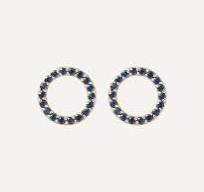 Liberty 9ct Gold Rainbow Nano Blue Sapphire Stud Earrings ...