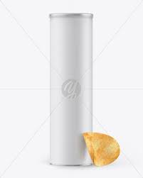 Paper Snack Tube W Chips Transparent Cap Mockup In Tube Mockups On Yellow Images Object Mockups
