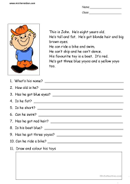 this is john simple reading comprehension worksheet free esl printabl reading comprehension worksheets reading comprehension reading comprehension for kids