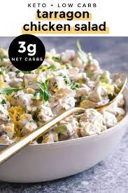Tarragon Chicken Salad Low Carb Paleo Recipe In 2020 Healthy Snacks Recipes Greek Yogurt Chicken Salad Yummy Chicken Recipes