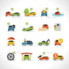 Car Insurance Icons Set Umbrella Insurance Car Insurance Car Icons