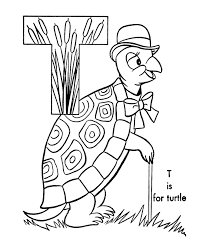 This picture showcases a tiger standing next to the letter 't'. Letter T Coloring Sheet Coloring Home