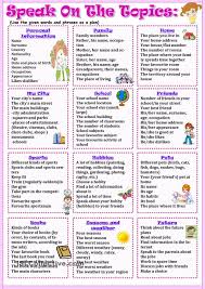 Speak On The Topics Speaking Activities English Conversational English Learn English