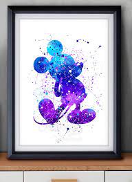 Disney Mickey Mouse Watercolor Painting Art Poster Print Wall Decor Https Www Etsy Com Shop Genefyprint Disney Mural Watercolor Art Posters Watercolor Disney