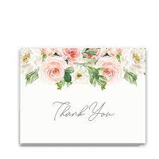 Thank you card with wedding ceremony concept design watercolor illustration. Paper Thank You Card Botanical Floral Style Wedding Thank You Cards Paper Party Supplies