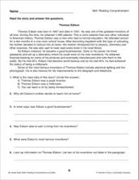 Thomas Edison Reading Passage And Comprehension Questions 6th Grade Reading Skills Reading Comprehension Reading Comprehension Practice Comprehension