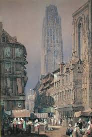 Market At The Foot Of The Tour De Beurre Adrien Dauzats En Reproduction Imprimee Ou Copie Peinte A L Huile Sur Toile