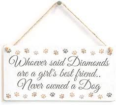 Find all the best picture quotes, sayings and quotations on picturequotes.com. Amazon Com Meijiafei Whoever Said Diamonds Are A Girl S Best Friend Never Owned A Dog Beautiful Gift Sign For A Crazy Dog Lady 10 X5 Home Kitchen