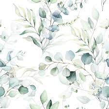 Removable Peel And Stick Wallpaper Green Leaves Branches Etsy Watercolor Floral Pattern Floral Watercolor Floral Background