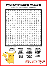 You can tell us about your favourite apps and games . Words Up Pokemon Word Search