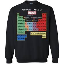 Periodic Table Of Marvel Sweatshirt Marvel Fans Shop Marvel Sweatshirt Sweatshirts Marvel Clothes