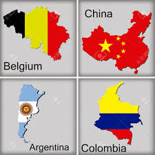 Colombia played against argentina in 2 matches this season. Kaarten Van Belgie China Argentinie En Colombia Op Een Grijze Achtergrond Royalty Vrije Cliparts Vectoren En Stock Illustratie Image 36416455