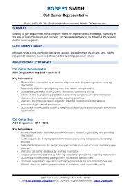 call center rep resume samples qwikresume