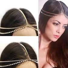 Superdeals Fashion Women R Hinestone Metal Head Chain Headband Headpiece Hair Band Jewelry Hi Wish Chain Headband Headpiece Jewelry Head Chain Jewelry