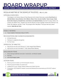 REGULAR MEETING OF THE BOARD OF TRUSTEES