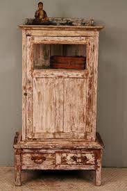 Antique White Distressed Glass Indian Cabinet Stlouis Rustic Furniture Antiques Primitive Bathrooms Vintage Doors