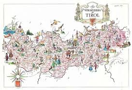 Mapa De Tirol Tyrol Region De Austria Lamina 45x30 Cm 429 00 En Mercado Libre