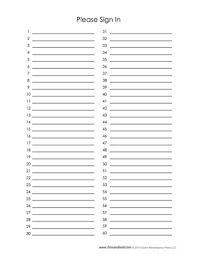 Easy to search, easy to customize, easy to order & save Blank Sign In Sheet Templates