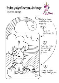 Diy Deurhanger Met Unicorn Maken Deurhanger Eenhoorn Verjaardagsfeestjes Feestje Knutselen