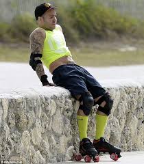 National skate patrol, miami area. Pete Wentz Shows Off His Rock Hard Abs In A Crop Top As He Roller Skates In Miami Daily Mail Online