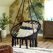 best choice products handwoven cotton macrame hammock hanging chair swing for indoor outdoor use w backrest beige walmart com hammock swing chair hanging hammock chair swinging chair