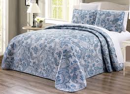 Black And White Paisley Bedding Oversize King Grey Black White Blue Paisley 3 Piece Oversize 290cm X 240cm Fine Printed Prewashed Bed Spreads Twin Bedspreads King Size Bed Covers