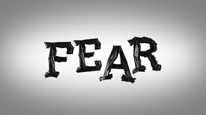 FEAR word made by 3d symbols on clean background.