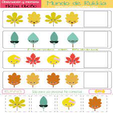 Los bebés desde los 12 meses y los 3 años de edad han adquirido muchas habilidades visuales. Recorta Y Pega Fichas Otonales Observacion Y Memoria Visual Memoria Visual Ficha De Observacion Imprimibles Para Preescolar