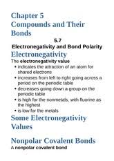 5 7 Electronegativity And Bond Polarity Chapter 5