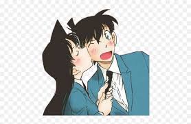 In response, ran grabs him by the tie and kisses shinichi on the cheek and says happily, that's my answer. shinichi is dumbfounded, blinking at her and blushing furiously. First Kiss Ran Mouri Shinichi Ran Png Beso Png Free Transparent Png Images Pngaaa Com