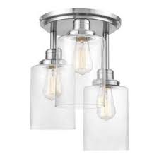 Sold and shipped by lamps plus. Globe Electric Annecy 3 Light Brushed Steel Semi Flush Mount Ceiling Light With Clear Glass Shades 61418 The Home Depot Flush Mount Ceiling Lights Semi Flush Mount Lighting Globe Electric