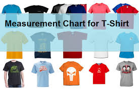 measurement chart for regular fit t shirt