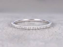 Diamond 3 4 Eternity Rings 14k White Gold Thin Micro Pave Wedding Band Stacking Ring Wedding Ring Bands Micro Pave Wedding Band Pave Wedding Bands