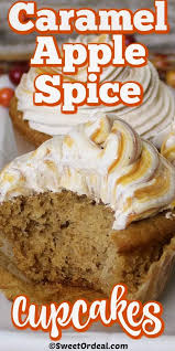 Caramel Apple Spice Cupcakes Sweetordeal Com Fall Favorite Recipe Spice Cake Recipes Spice Cake Mix Recipes Apple Spice Cupcakes