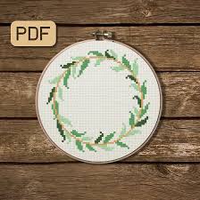 Hand embroidery stitch lessons with step by step illustrations, patterns, projects and a bit of history. Leafy Wreath Cross Stitch Pattern Leaf Border Cross Stitch Etsy In 2021 Floral Cross Stitch Pattern Cross Stitch Designs Cross Stitch Patterns