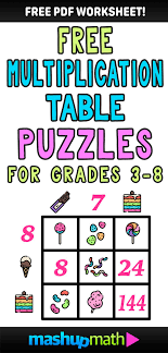 Maybe you would like to learn more about one of these? Multiplication Table Worksheets Free Printable Math Puzzles Mashup Math