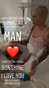 Touch device users, explore by touch or with swipe gestures. Amber Rose Spends Birthday Makeup Free After Giving Birth Baby Daddy Posts Sweet Note