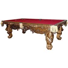 Pool Table Lions Hand Carved Solid Oak 8 Long Slate Leather New Free Shipping Nowplaying Billiard Pool Table Billiards