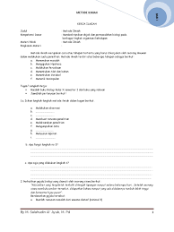 Rancangan penelitian memuat judul penelitian, latar belakang masalah penelitian, rumusan masalah penelitian, tujuan dan fungsi penelitian, tinjauan daftar pustaka disusun secara berurutan berdasarkan abjad. Lembar Kerja Siswa Metode Penelitian Pdf