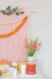 Simple Brunch Backdrop A Beautiful Mess Orange Party Backdrops For Parties Baby Party